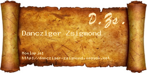 Dancziger Zsigmond névjegykártya